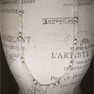Long Antique clear Quartz necklace